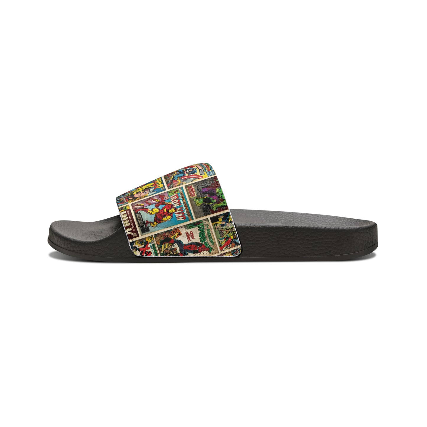 Marvel Comic Book Cover Collage Men's Slide Sandals