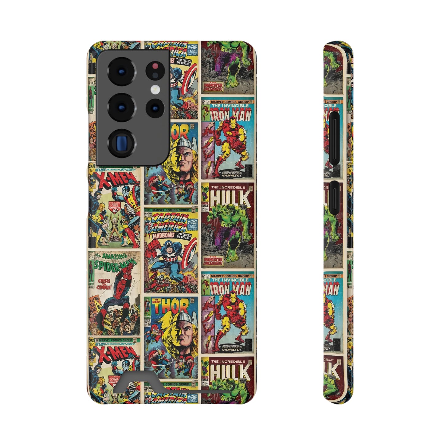 Marvel Comic Book Cover Collage Phone Case With Card Holder