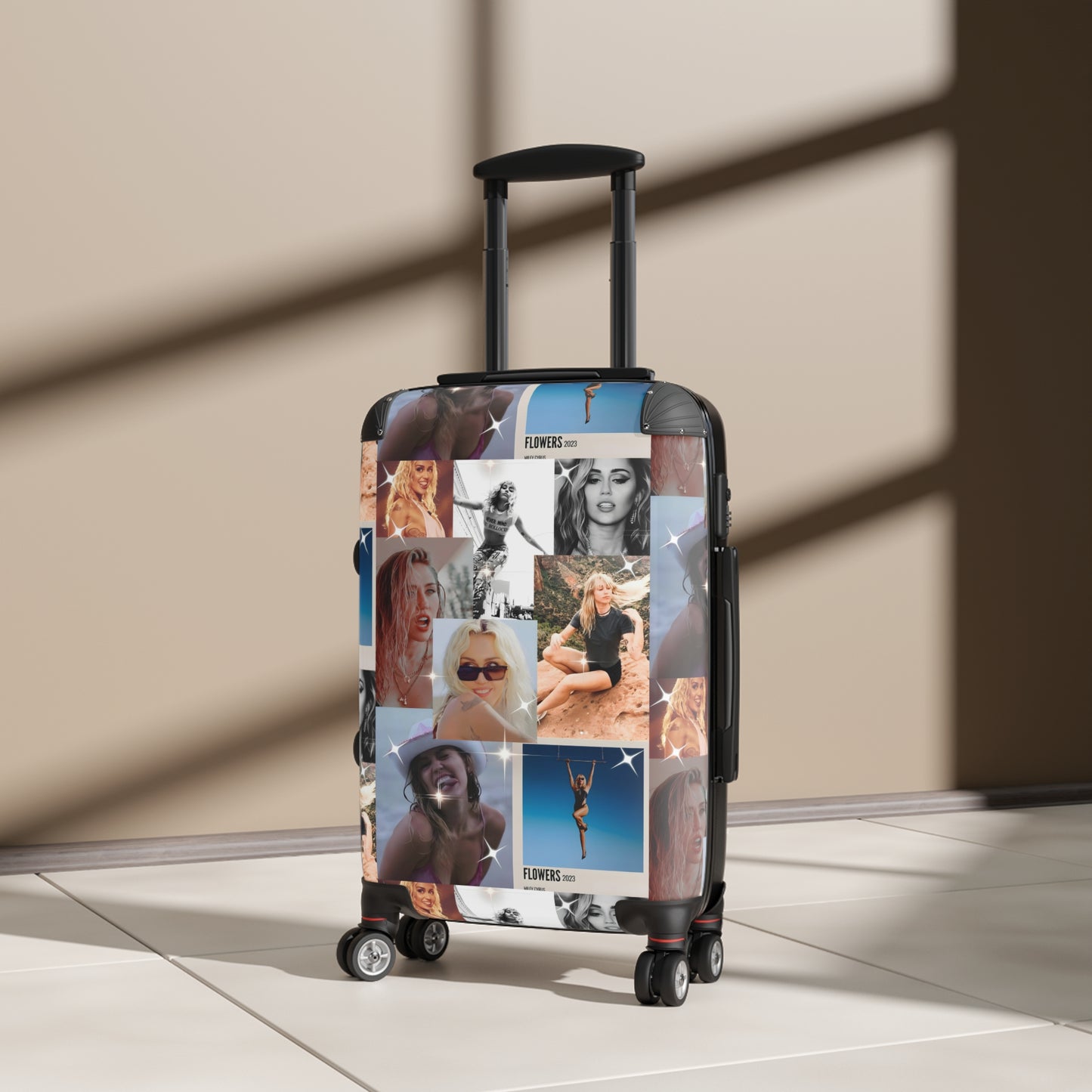 Miley Cyrus Flowers Photo Collage Suitcase