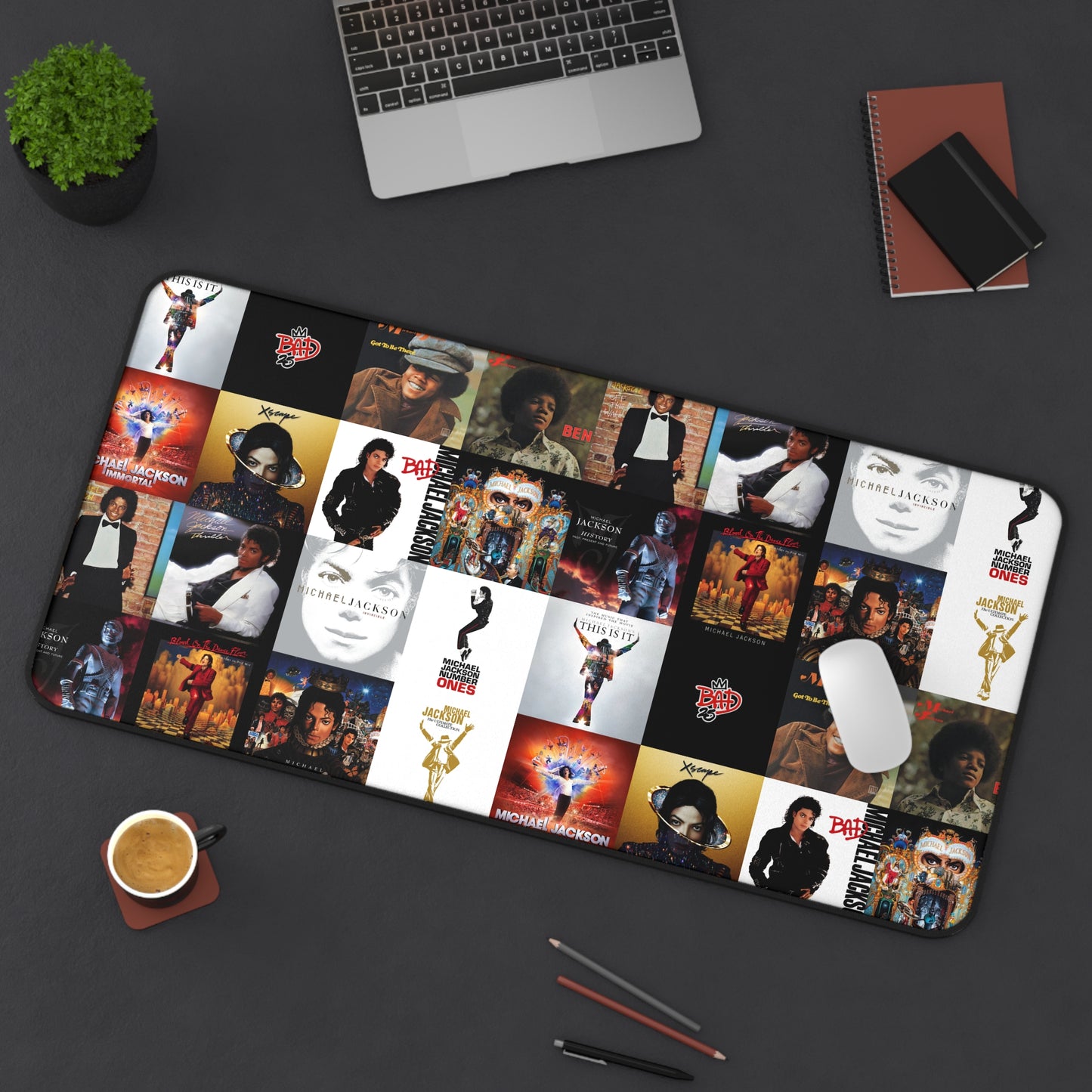 Michael Jackson Album Cover Collage Desk Mat