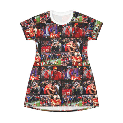 Kansas City Chiefs Superbowl LVIII Championship Victory Collage T-Shirt Dress