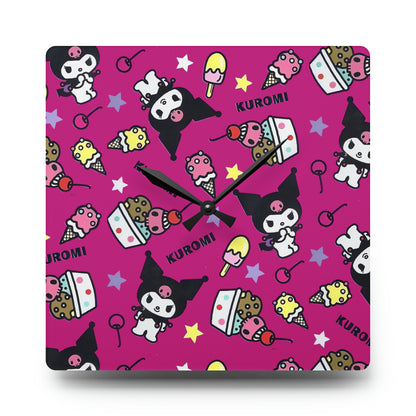 Kuromi Ice Cream Sundae Pattern Acrylic Wall Clock