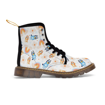 Bluey Rainbows & Flowers Pattern Women's Canvas Boots