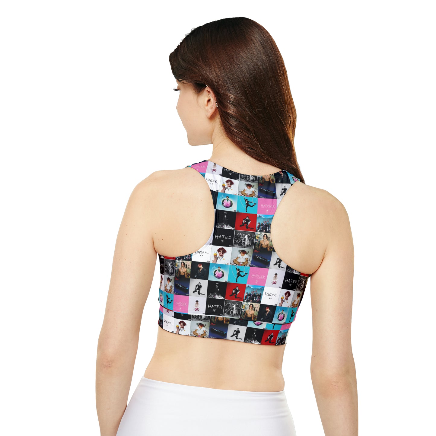 YUNGBLUD Album Cover Art Collage Fully Lined Padded Sports Bra