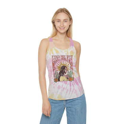 Lana Del Rey Vintage Artwork Tie Dye Racerback Tank Top