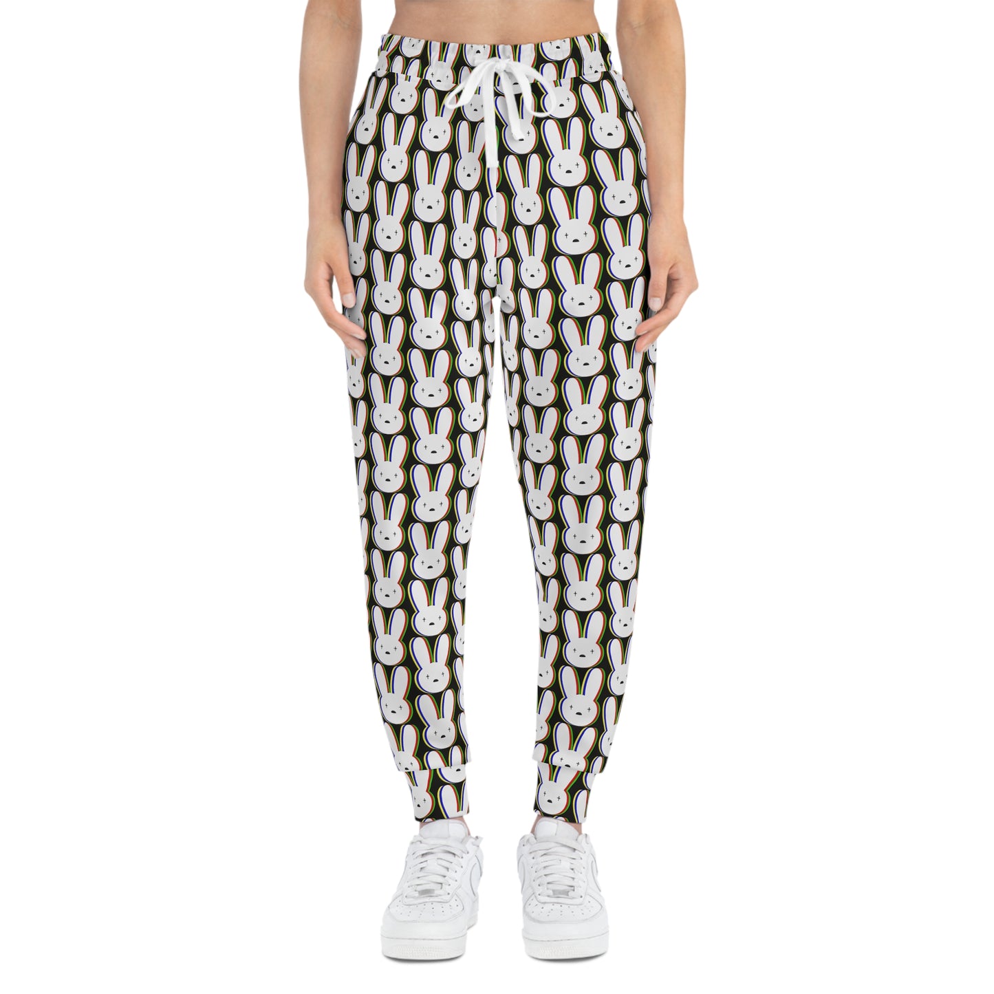 Bad Bunny Logo Pattern Athletic Jogger Sweatpants