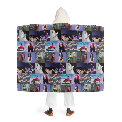 Olivia Rodrigo Album Art Collage Hooded Sherpa Fleece Blanket