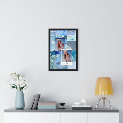 Olivia Rodrigo Light Blue Aesthetic Collage Framed Print