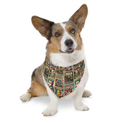 Marvel Comic Book Cover Collage Pet Bandana Collar