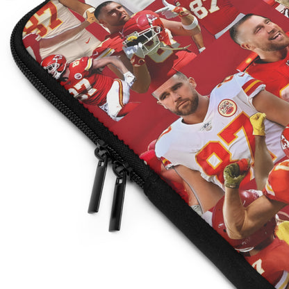 Travis Kelce Chiefs Red Collage Laptop Sleeve