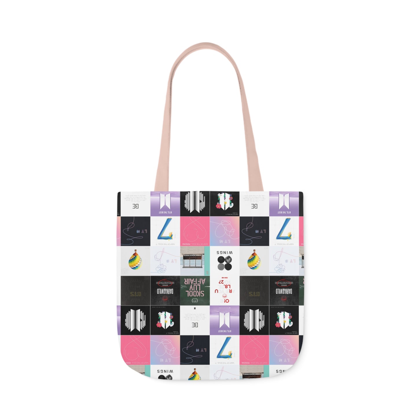 BTS Album Cover Art Collage Polyester Canvas Tote Bag