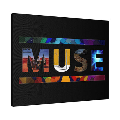 Muse Album Art Letters Thin Matte Stretched Canvas