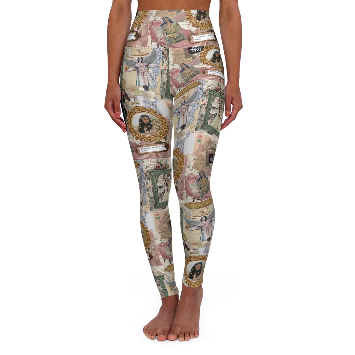 Lana Del Rey Victorian Collage High Waisted Yoga Leggings