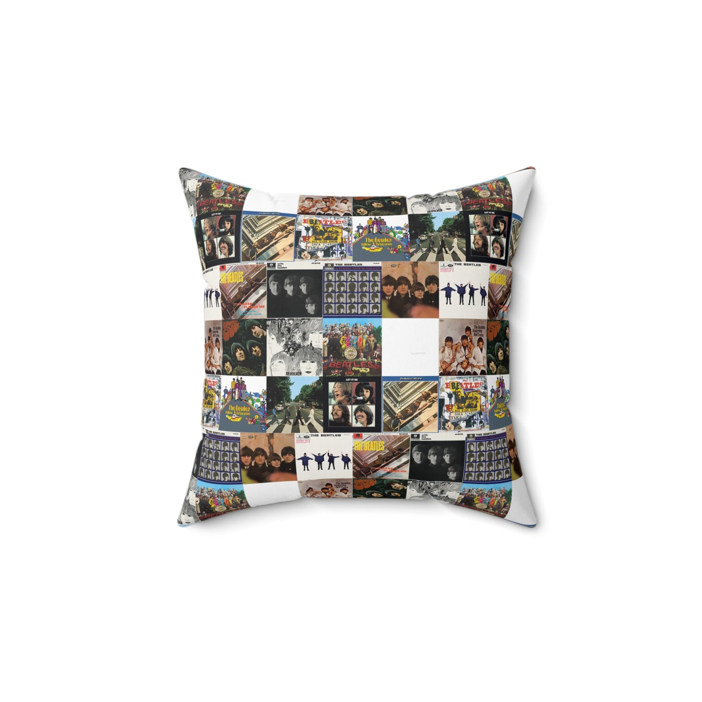 The Beatles Album Cover Collage Spun Polyester Square Pillow