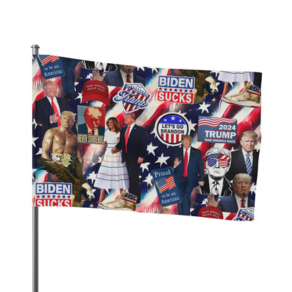 Donald Trump 2024 MAGA Montage Flag