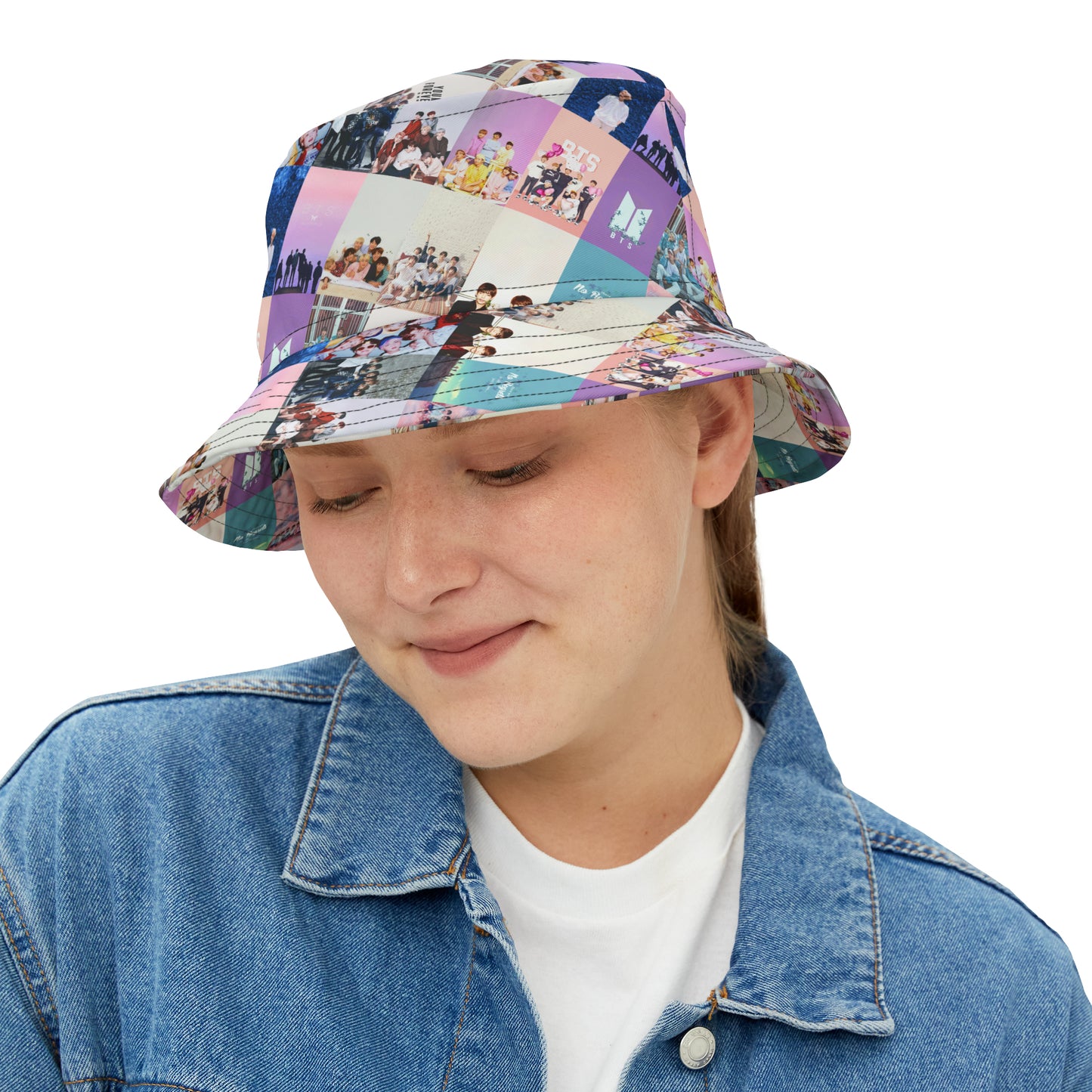 BTS Pastel Aesthetic Collage Bucket Hat