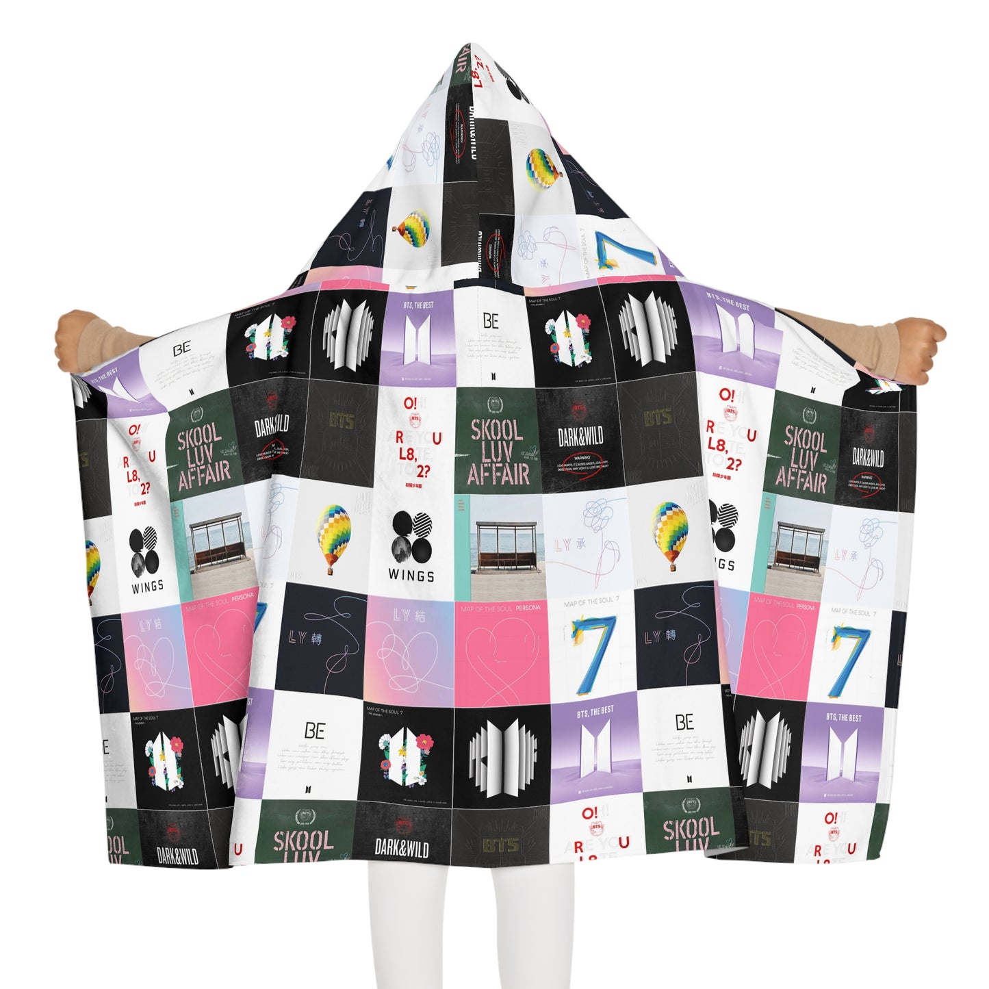 BTS Album Cover Art Collage Youth Hooded Towel