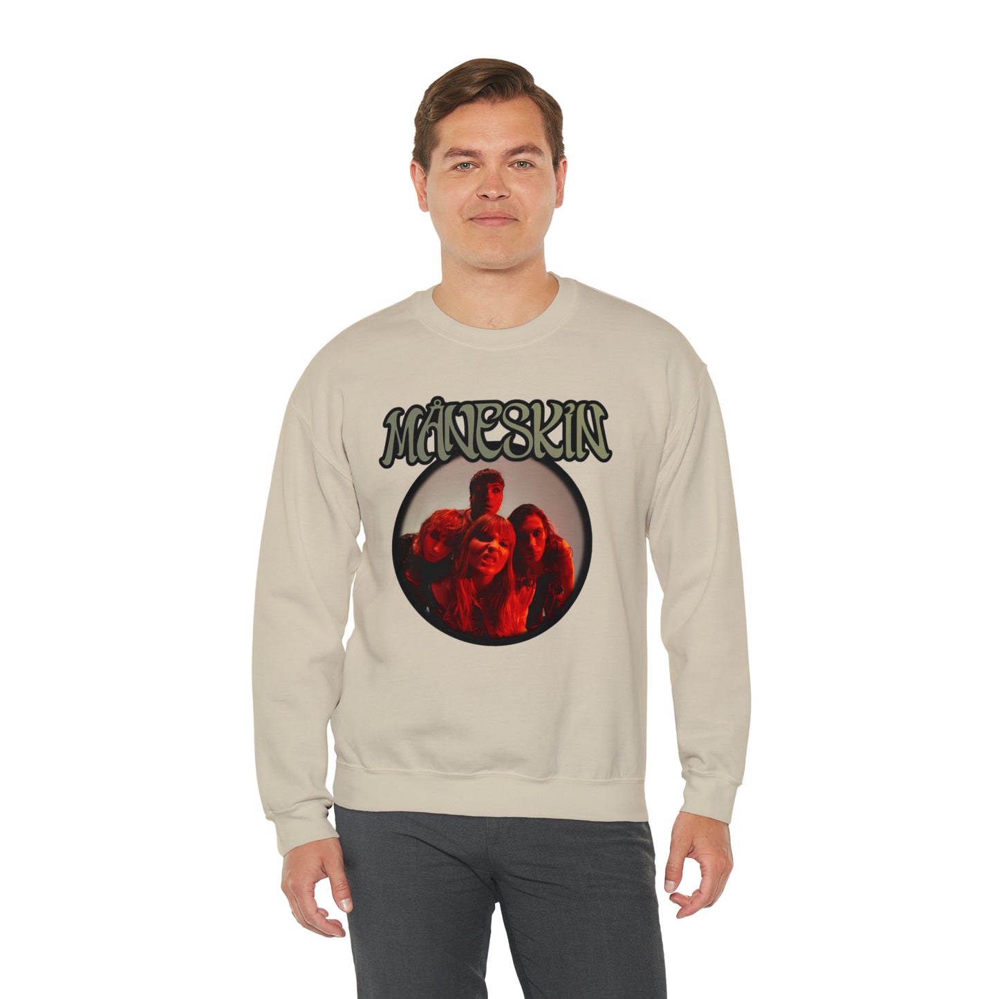 Måneskin Circular Group Photo Unisex Heavy Blend Crewneck Sweatshirt