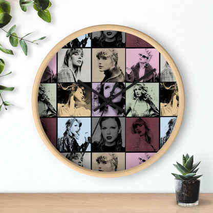 Taylor Swift Eras Collage Round Wall Clock