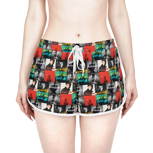 Justin Bieber Album Cover Collage Women's Relaxed Shorts