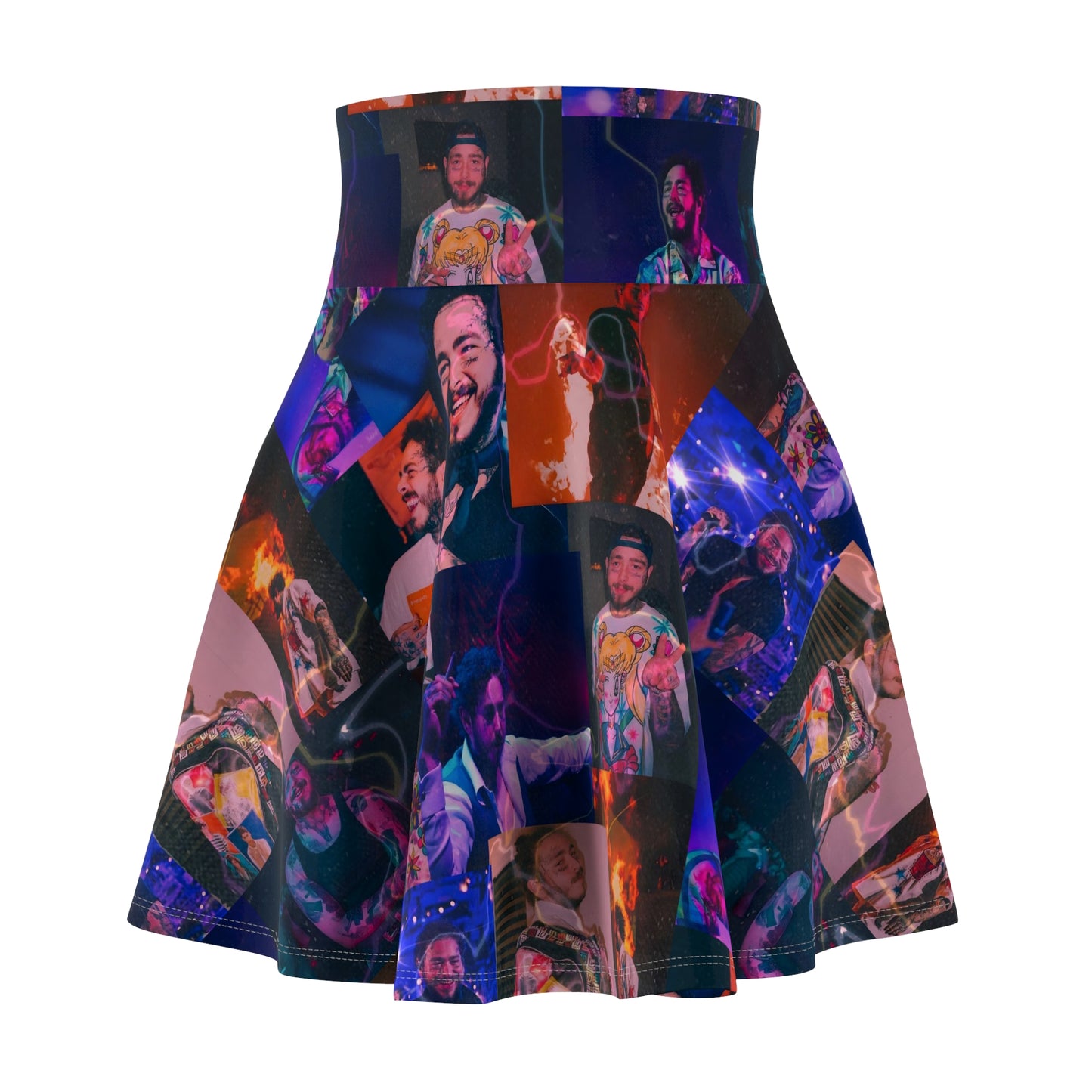 Post Malone Lightning Photo Collage Women's Skater Skater Skirt