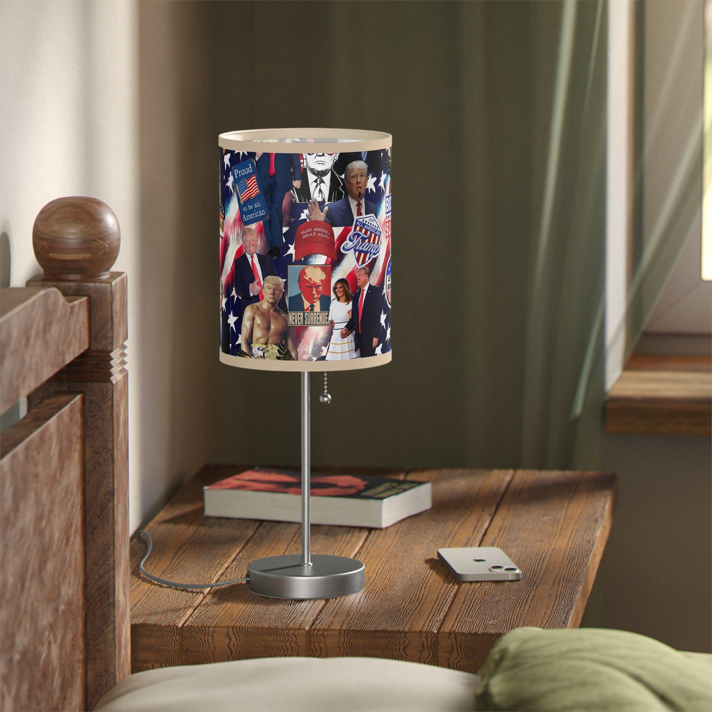 Donald Trump 2024 MAGA Montage Lamp on a Stand