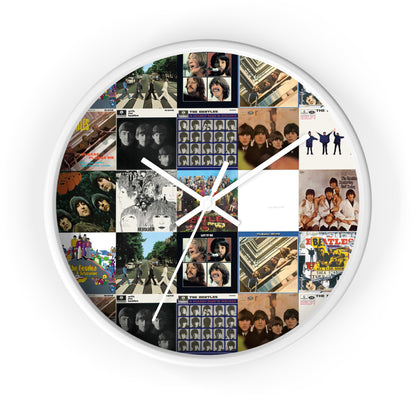 The Beatles Album Cover Collage Round Wall Clock