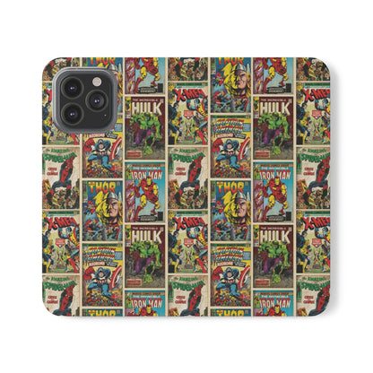 Marvel Comic Book Cover Collage Phone Flip Case