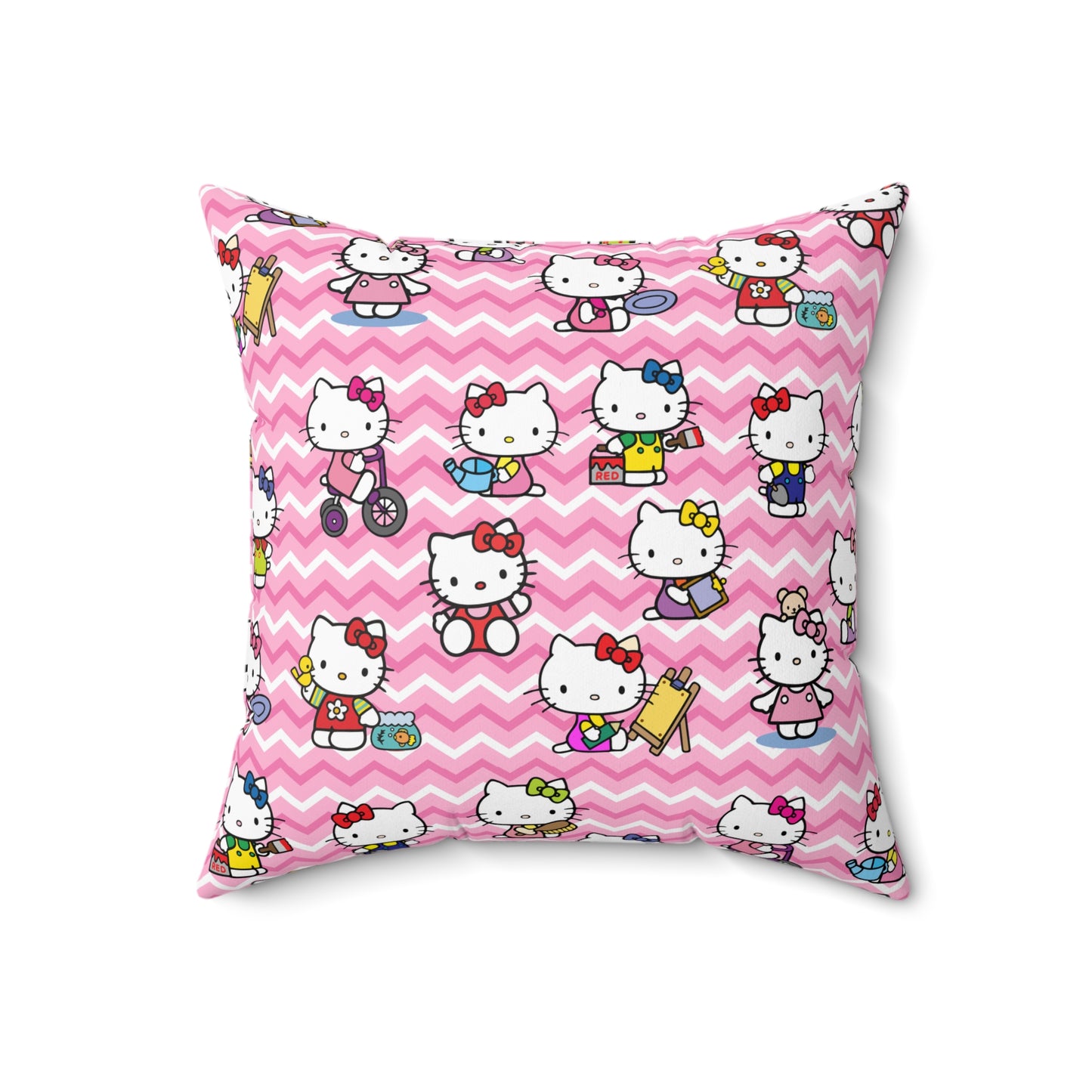 Hello Kitty Playtime Collage Spun Polyester Square Pillow