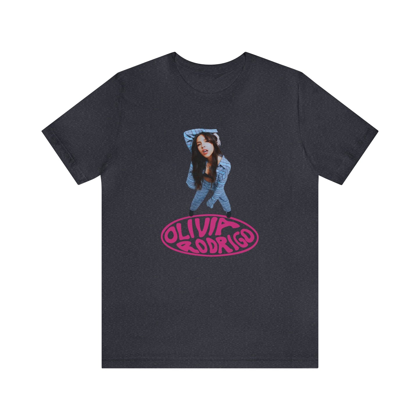 Olivia Rodrigo Look Up Pose Logo Unisex Jersey Short Sleeve Tee Shirt