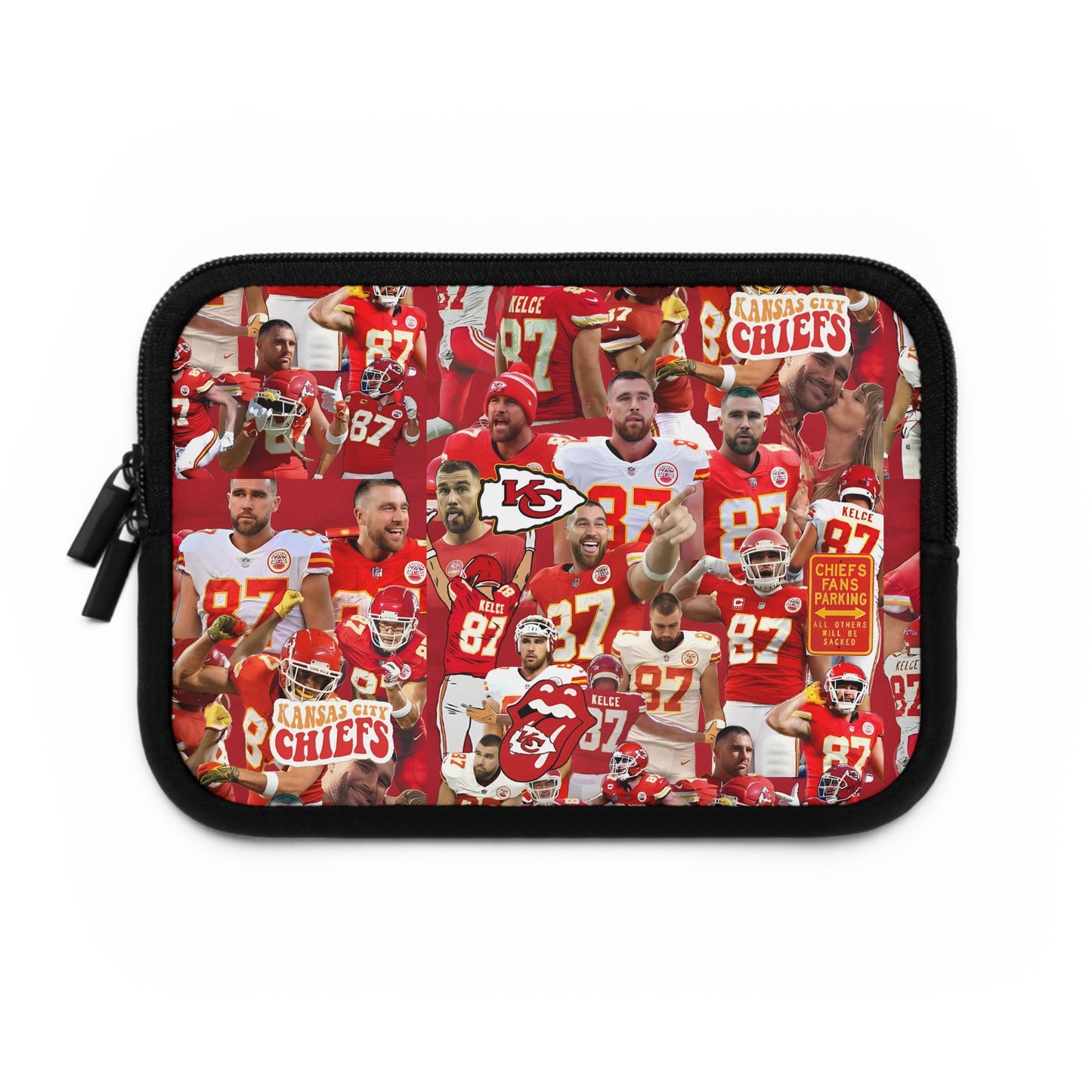 Travis Kelce Chiefs Red Collage Laptop Sleeve