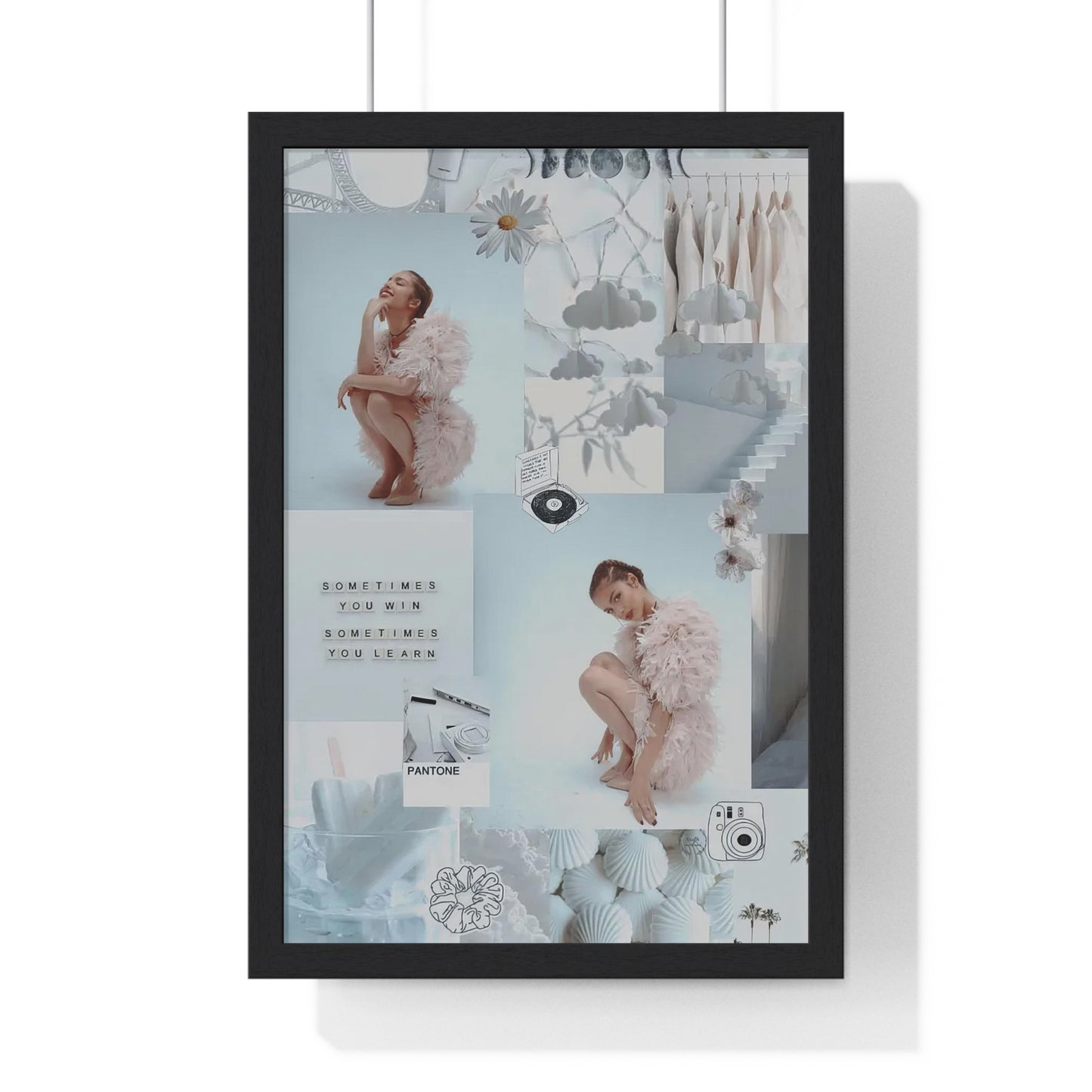 Olivia Rodrigo White Aesthetic Collage Framed Print