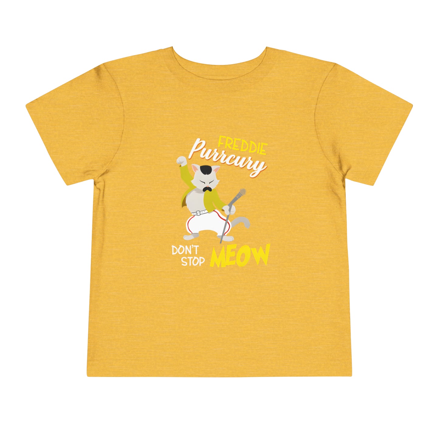 Queen Don't Stop Meow Freddie Purrcury Toddler Short Sleeve Tee