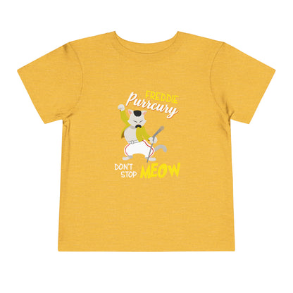 Queen Don't Stop Meow Freddie Purrcury Toddler Short Sleeve Tee