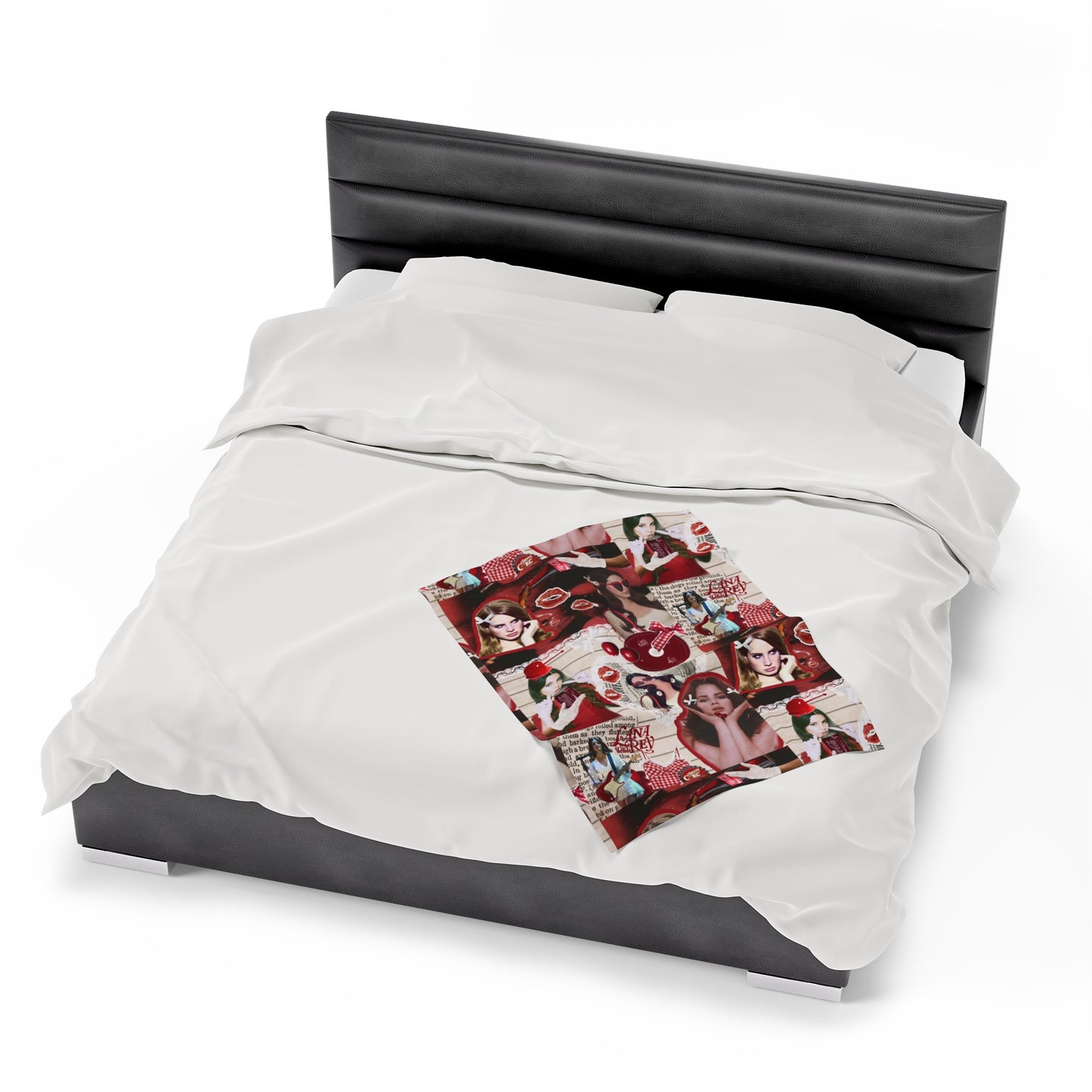 Lana Del Rey Cherry Coke Collage Velveteen Plush Blanket