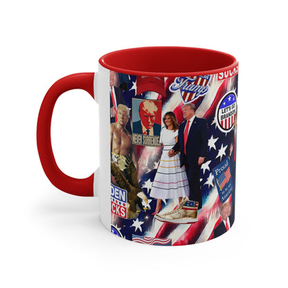 Donald Trump 2024 MAGA Montage Accent Coffee Mug