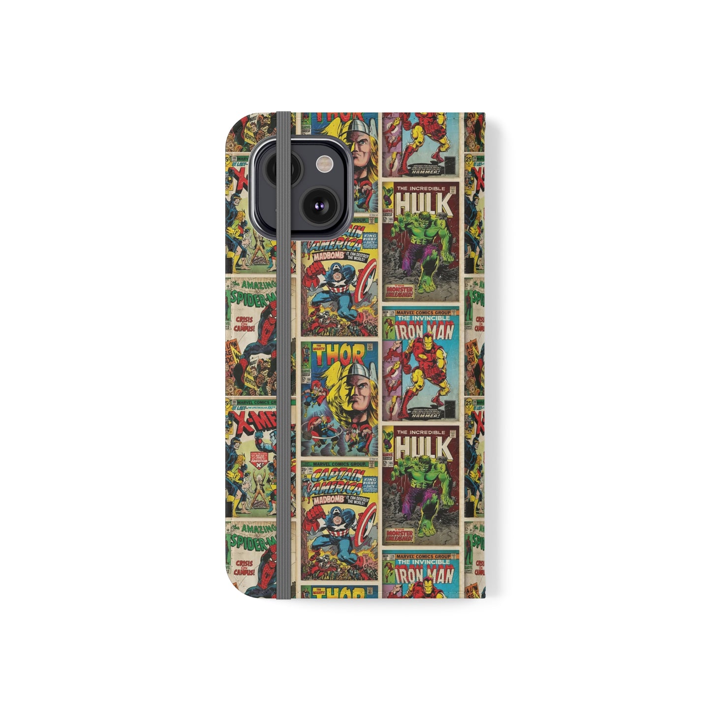 Marvel Comic Book Cover Collage Phone Flip Case