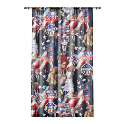 Donald Trump 2024 MAGA Montage Window Curtain