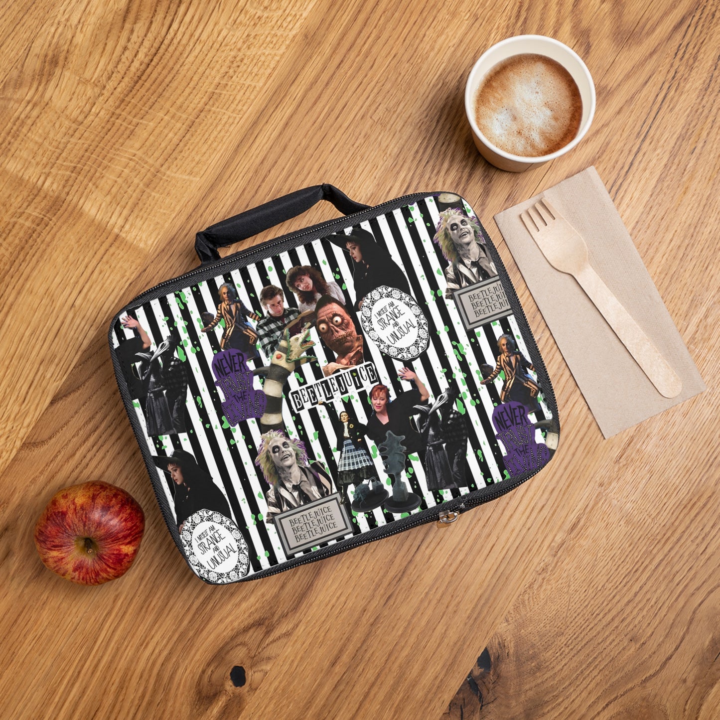 Beetlejuice Strange And Unusual Collage Lunch Bag