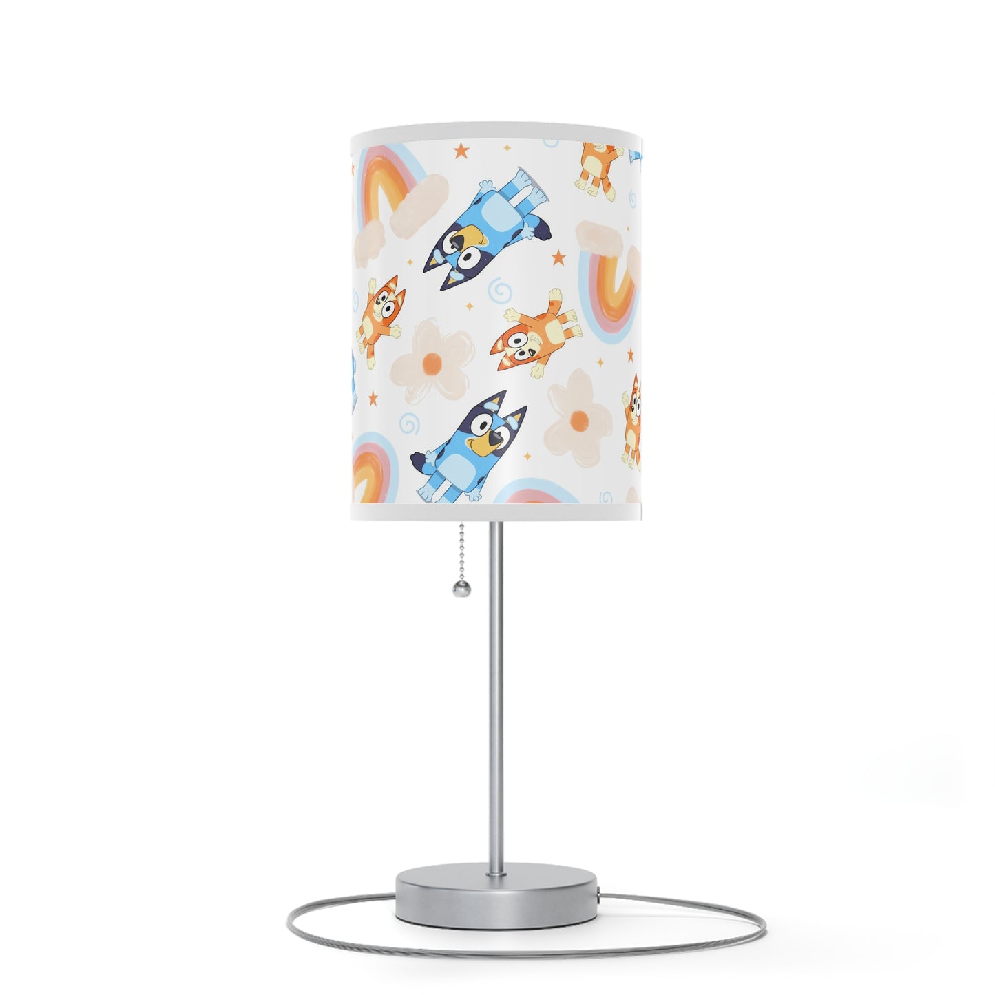 Bluey Rainbows & Flowers Pattern Lamp on a Stand