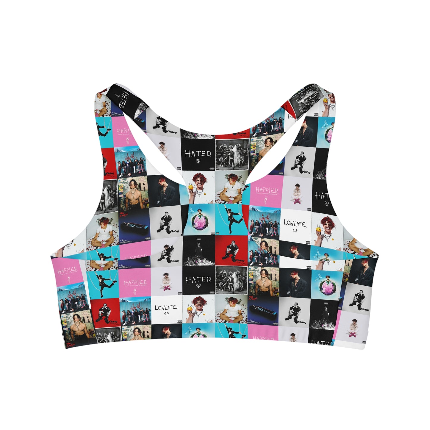 YUNGBLUD Album Cover Art Collage Seamless Sports Bra