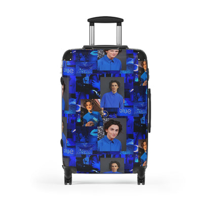 Timothee Chalamet Cool Blue Collage Suitcase