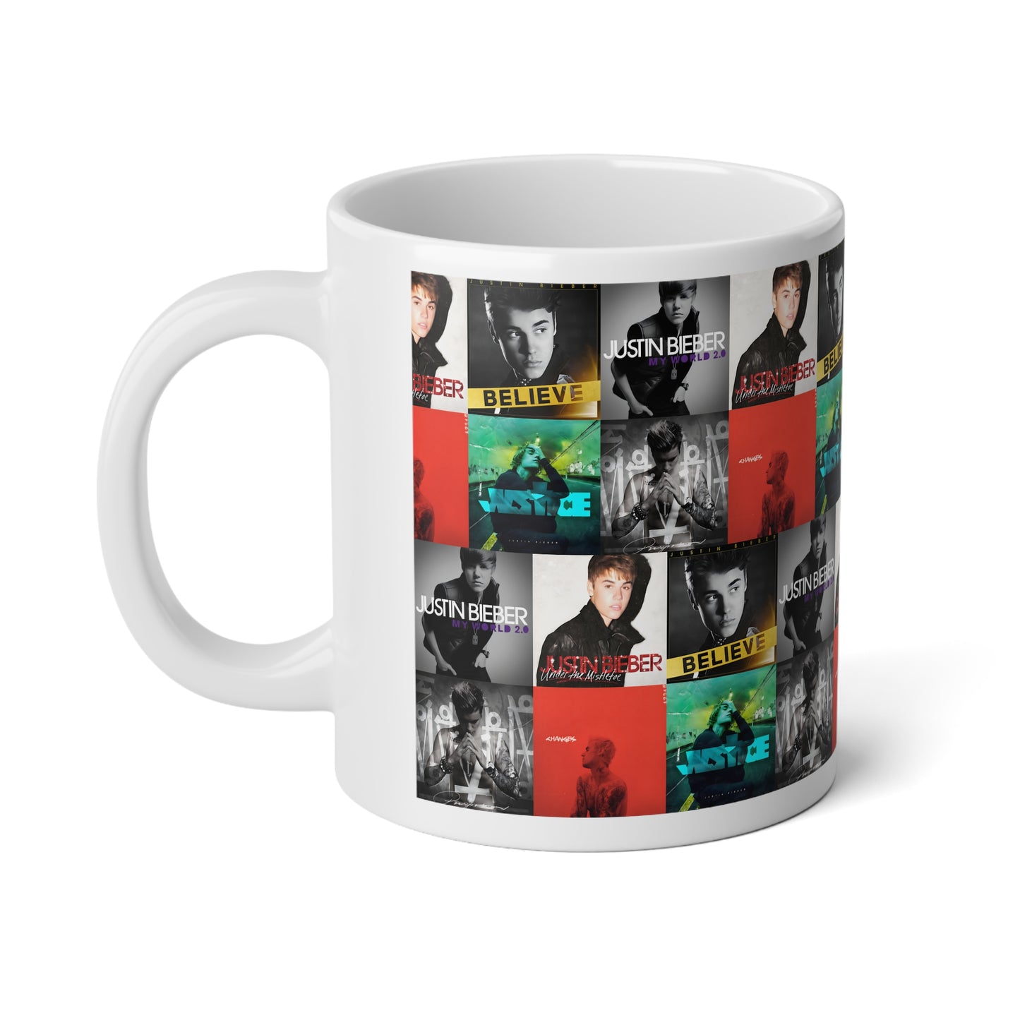 Justin Bieber Album Cover Collage Jumbo Mug