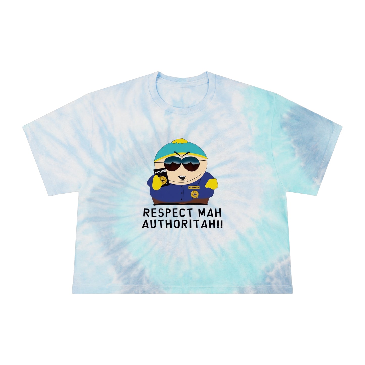 South Park Cartman Respect Mah Autheritah! Women's Tie-Dye Crop Tee