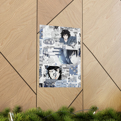 Demon Slayer Giyu Aesthetic Collage Matte Vertical Poster