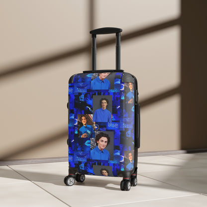 Timothee Chalamet Cool Blue Collage Suitcase