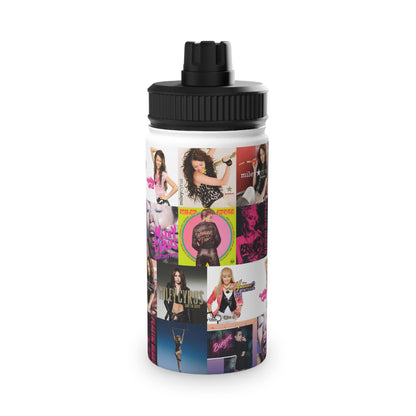 Miley Cyrus Album Cover Collage Stainless Steel Sports Lid Water Bottle