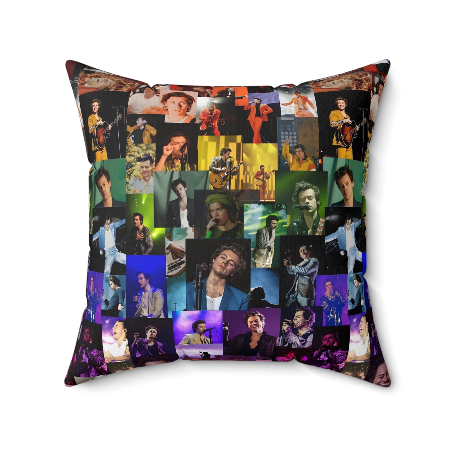 Harry Styles Rainbow Photo Collic Spun Polyester Square Pillow