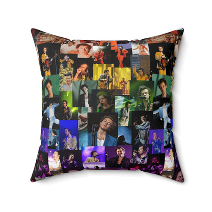 Harry Styles Rainbow Photo Collic Spun Polyester Square Pillow