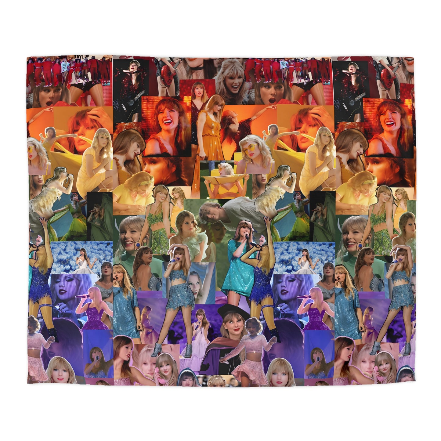 Taylor Swift Rainbow Photo Collage Microfiber Duvet Cover